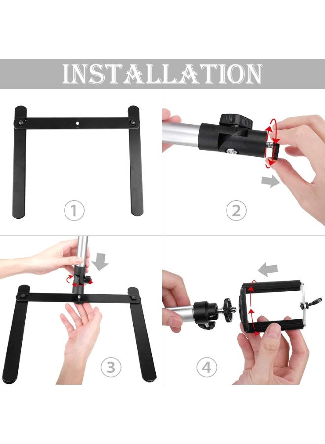 YZMA GLOBAL Adjustable Overhead Phone Stand for Photography & Video Recording, Tabletop Copy Stand Phone Holder, Flexible Desktop Tripod Mount for Live Streaming, YouTube, Vlog & Content Creation - Image 4